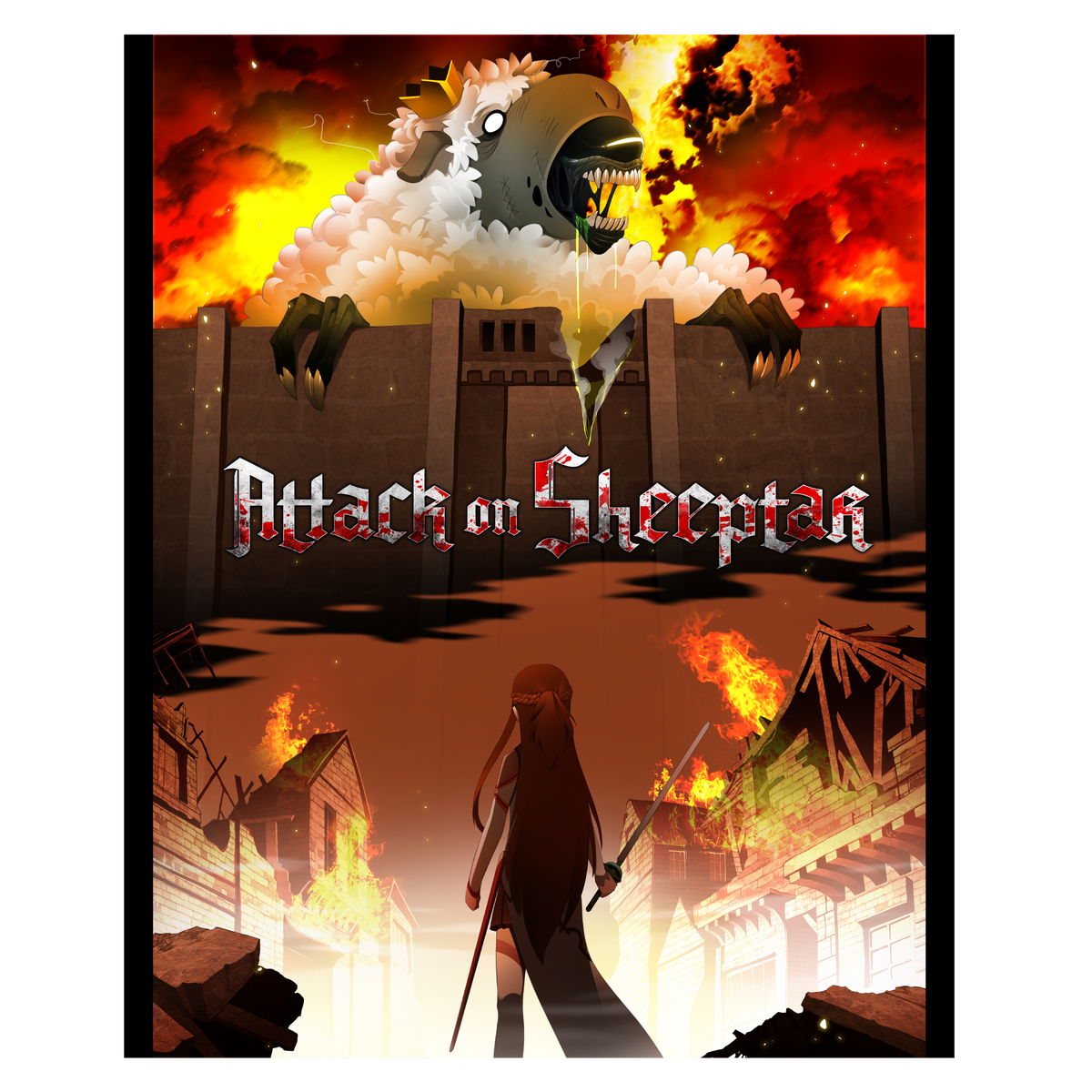 Attack on Sheeptar - Poster Print
