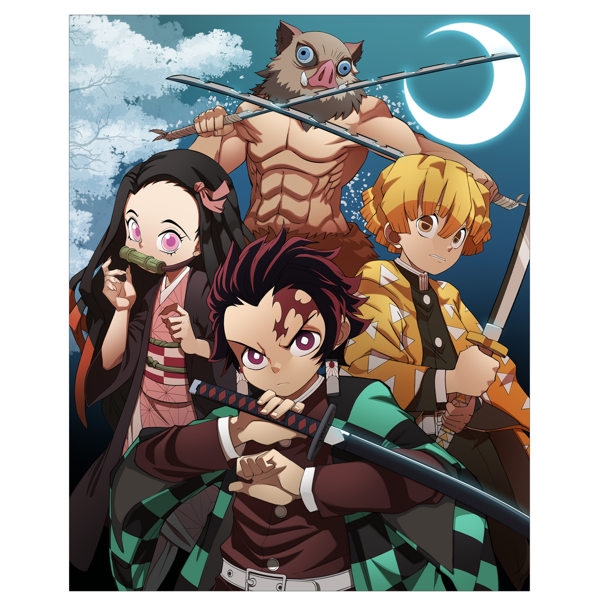 Demon Fighting Group - Poster Print