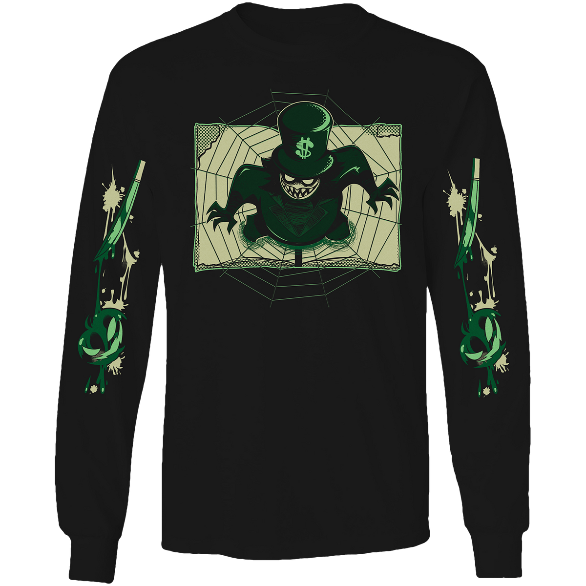 Long Sleeve Shirt - Mammon Halloween Slasher w/Printed Sleeves *LIMITED STOCK*