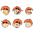 LS Mark Cartoon Head Sticker Set