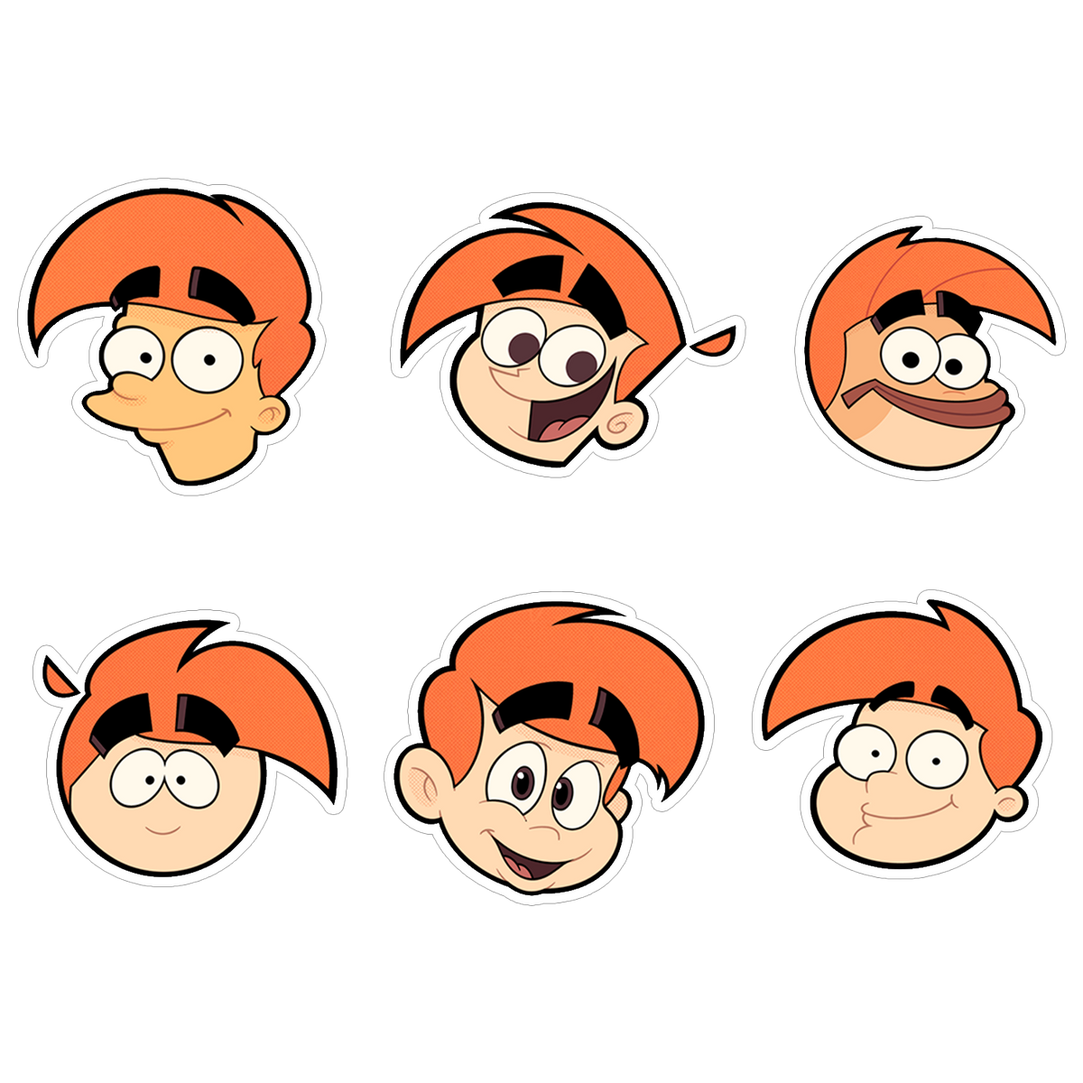 LS Mark Cartoon Head Sticker Set