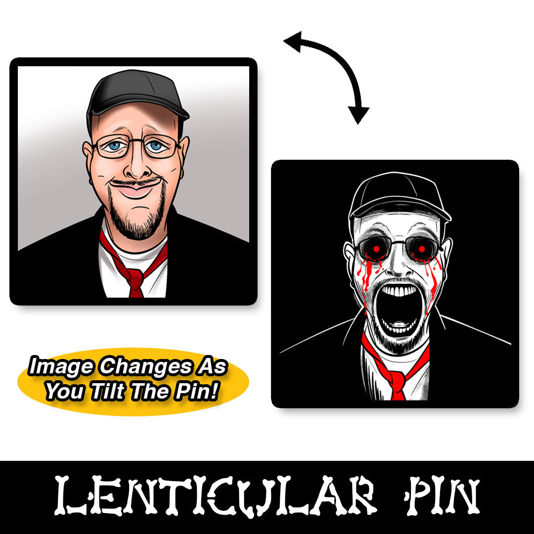 Creepypasta Critic Lenticular Pin *LIMITED STOCK*