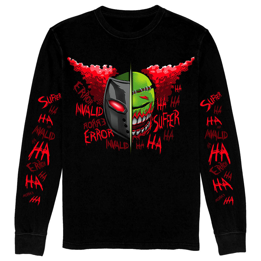 Long Sleeve Shirt - Faces of Tricky w/Printed Sleeves *LAST CHANCE*